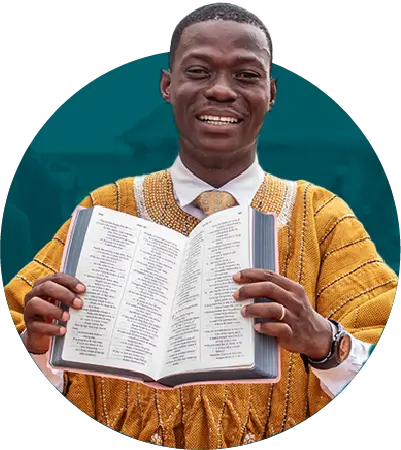 Man reading the Bible in his own language