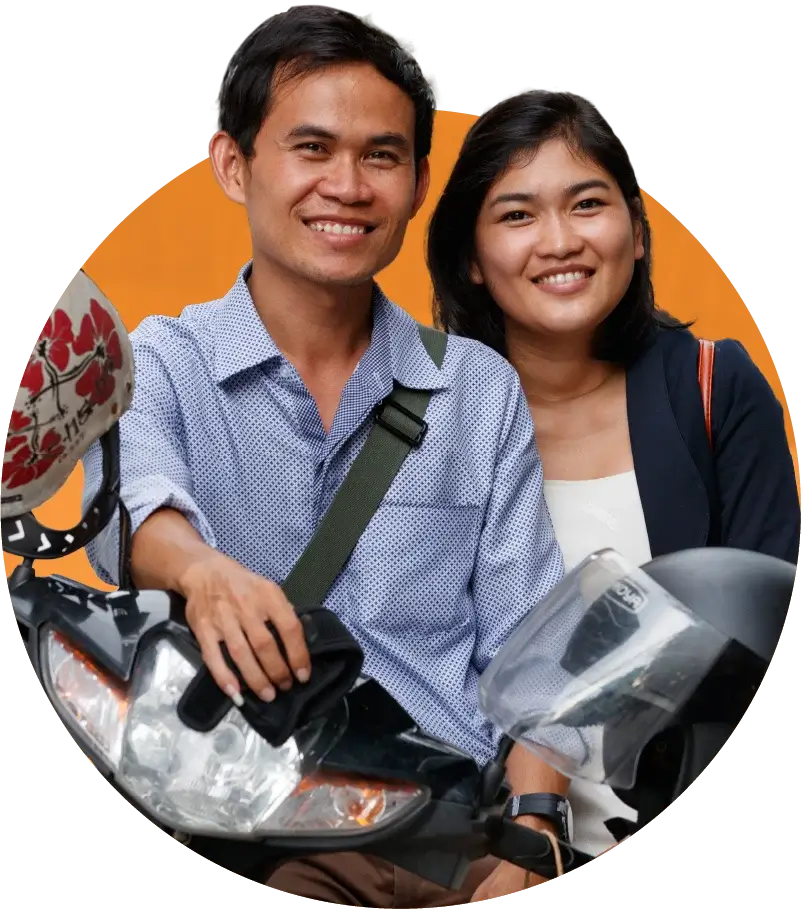 Couple on a motorbike in Thailand