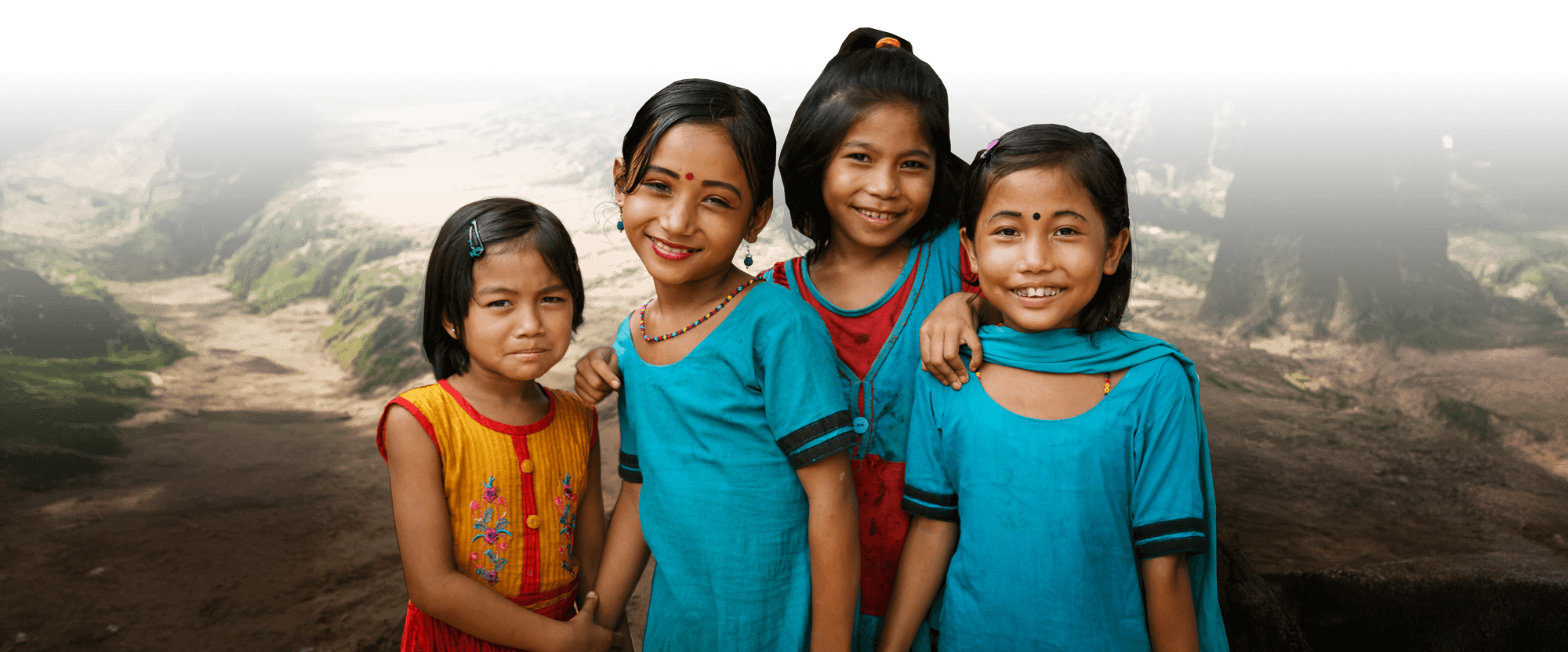 A group of four girls in Asia