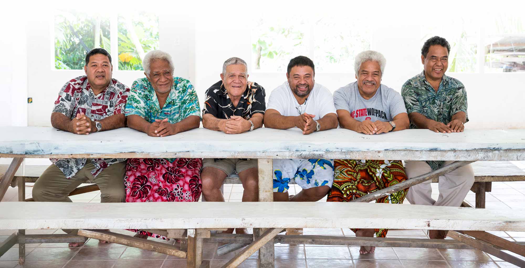 Row of translation team in the Pacific
