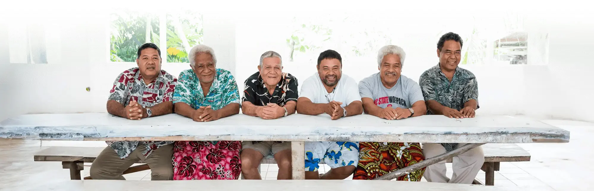 Row of translation team in the Pacific