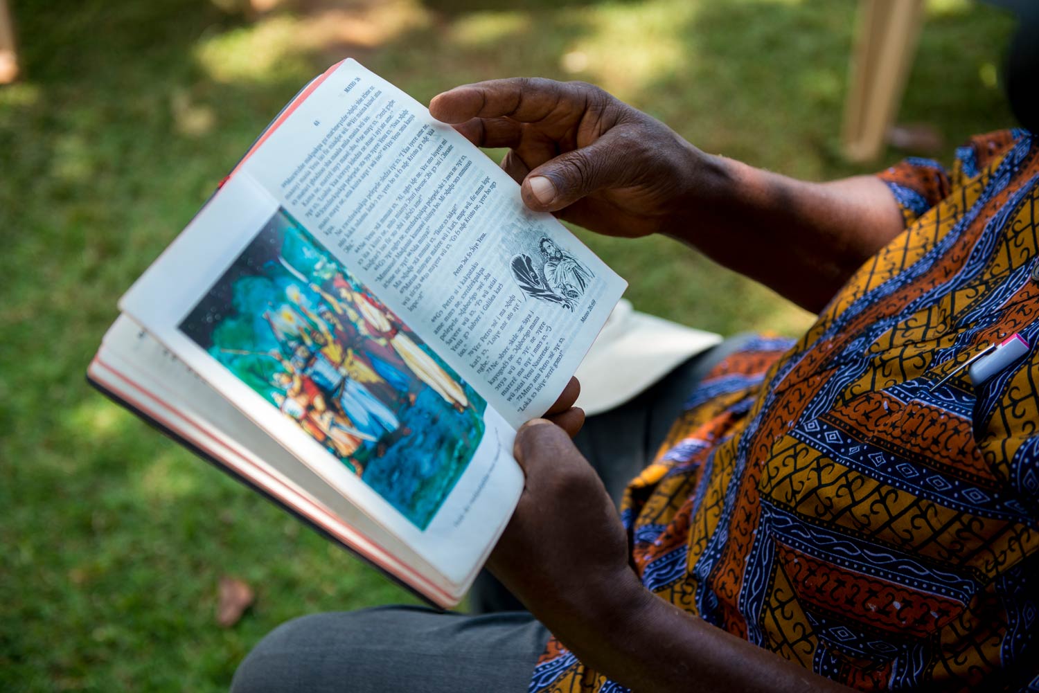 Open color illustrated Bible